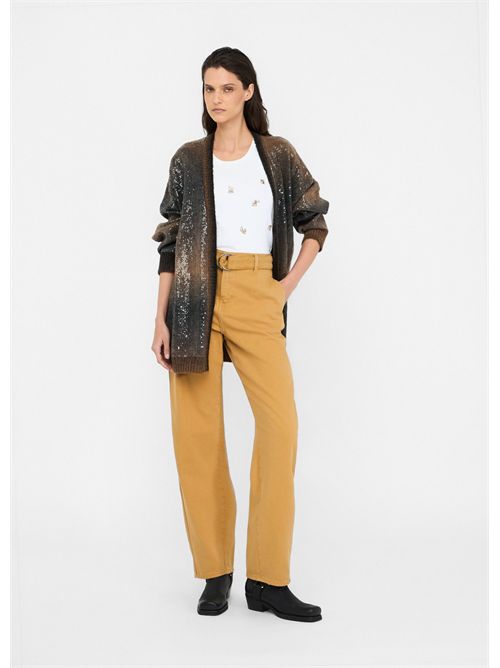 Cardigan lungo con paillettes LIU JO | MF5248MA14R/S9472